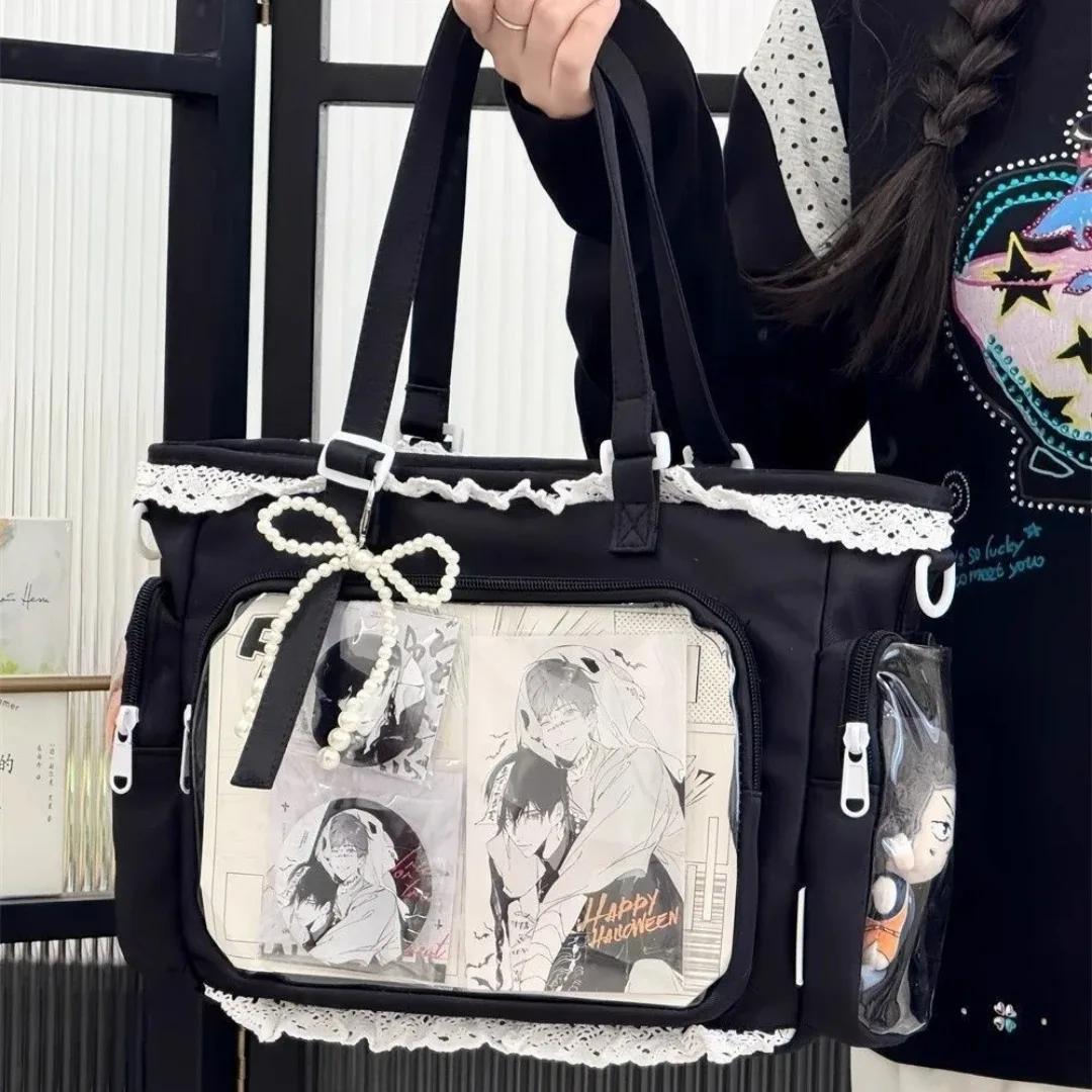 sac à bandoulière kawaii transparent, sac à poupée transparent, sac itabag, sac fourre-tout anime pour les voyages, les sorties décontractées et le shopping