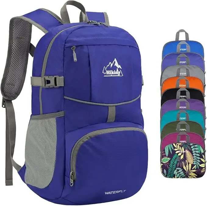 waterfly sac à dos pliable pour randonnée : 25 l, ultra léger, pliable, imperméable, pour voyage en plein air, pour femme et homme