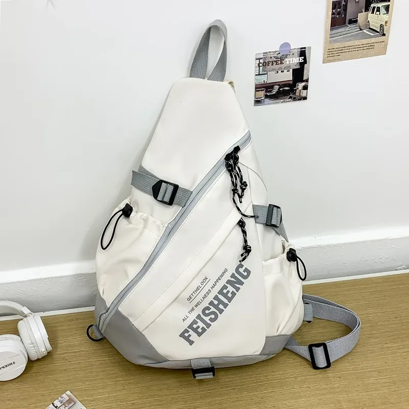 techwear style extérieur moto sport sac à dos à bandoulière unique unisexe hip hop multifonction sac de poitrine sac à bandoulière tactique