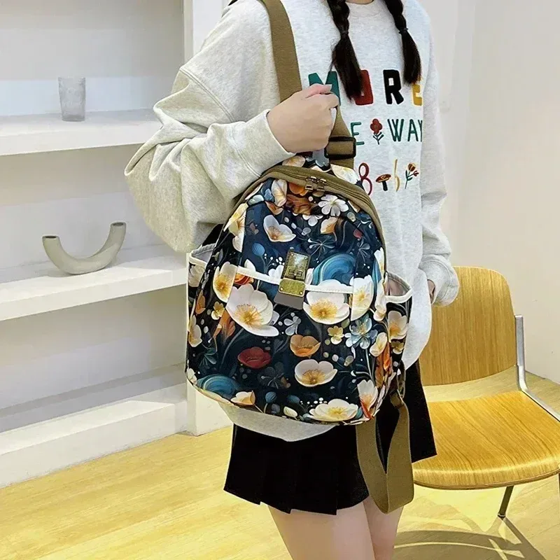 sac à dos polyvalent pour femmes, impression tendance, grande capacité, sac à dos décontracté en tissu oxford, nouveau cartable de voyage