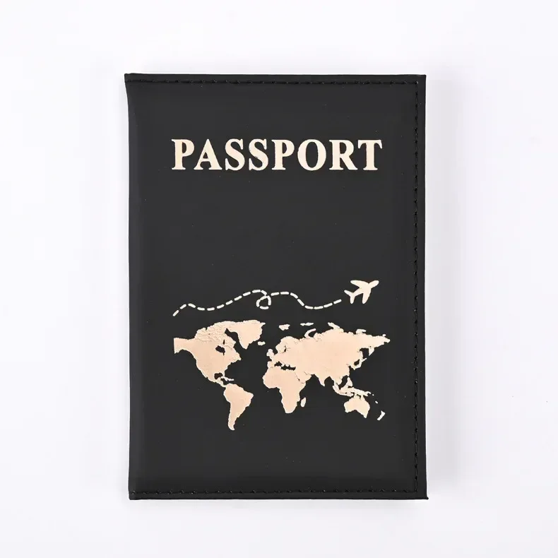 étui de voyage en cuir pu pour porte-passeport doré, pour femmes et hommes, couverture de carte de billet, accessoires de protection pour passeport