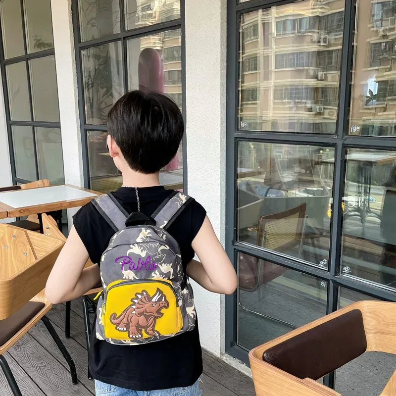 sac à dos de dinosaure de dessin animé personnalisé pour enfants, sac à dos pour garçons et filles, maternelle, personnalisation personnalisée, mode cool, nouveau
