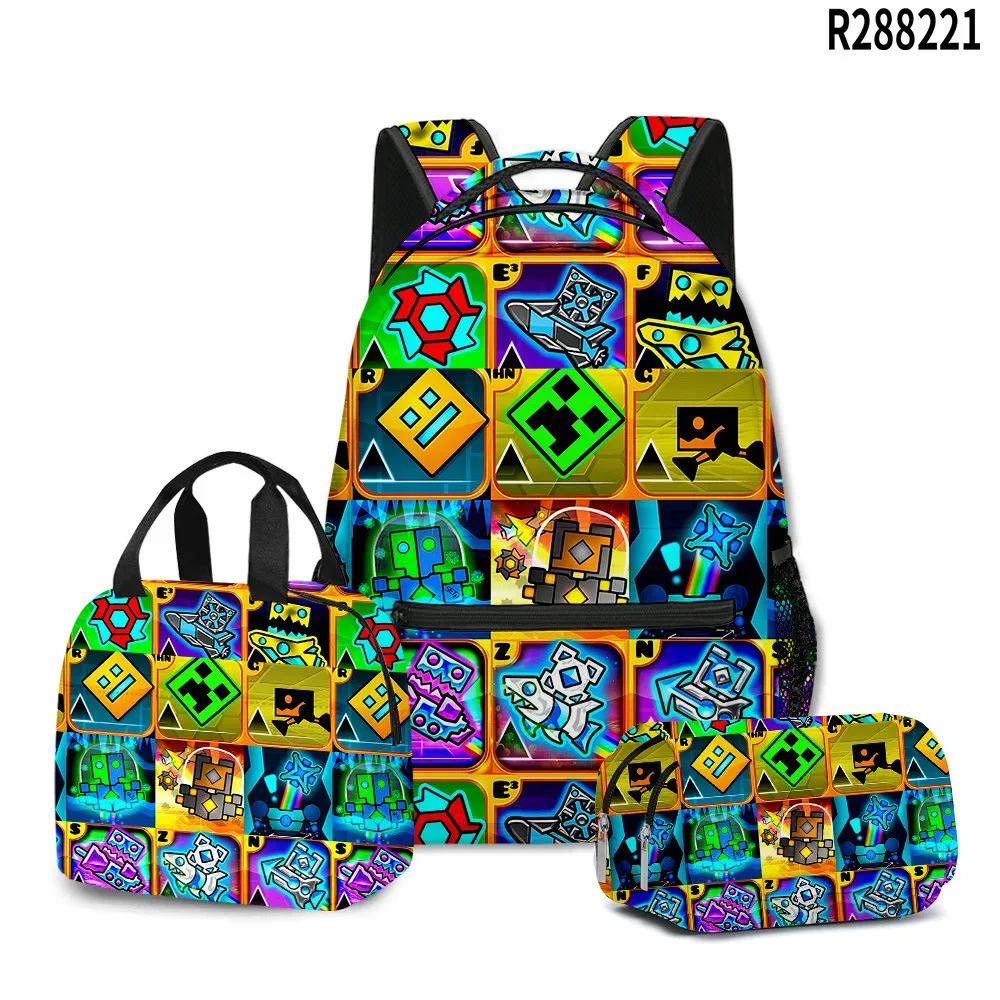 sac dos oxford université motif géométrie dash bleu vert rouge noir voyage école étudiant
