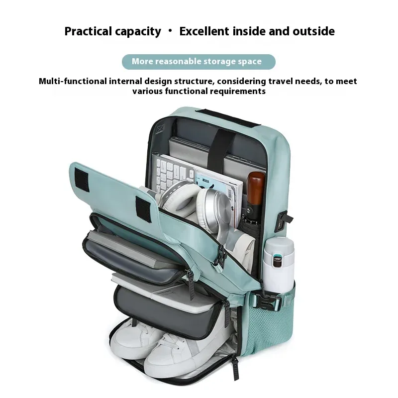 grand sac à dos de voyage, sac à dos embarquable, chargement usb, étanche, sac à dos de voyage extérieur, compartiment à chaussures indépendant