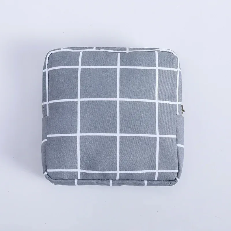 trousse toilette cosmétique coton point vert jaune rouge marron violet noir bleu kaki beige gris voyage maquillage