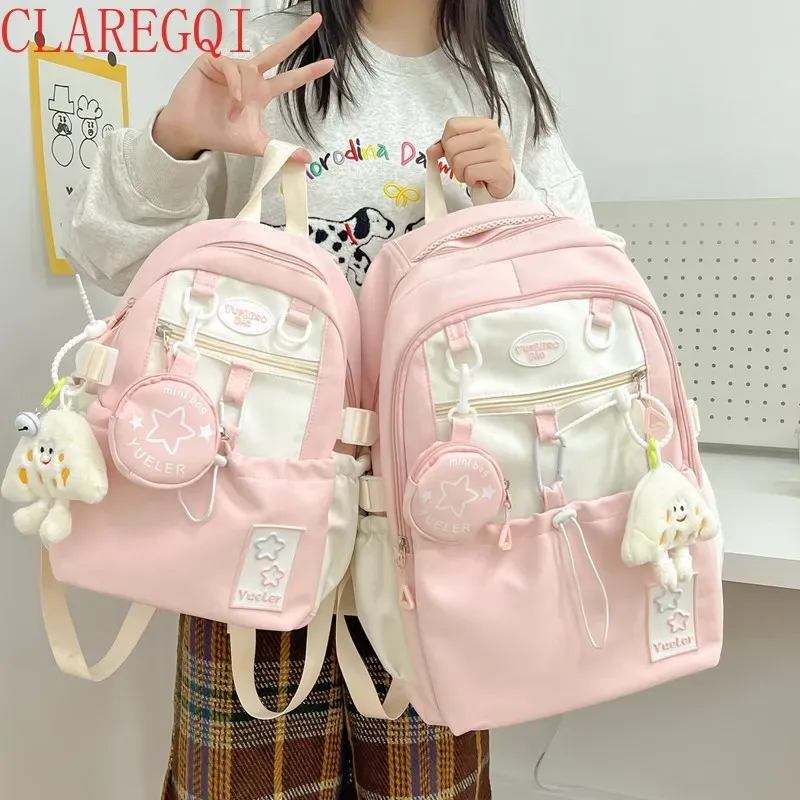 sac à dos mignon de grande capacité pour adolescentes, sac à dos pour ordinateur portable réutilisable pour filles, sacs à dos pour filles de 10 à 12 ans, léger et résistant à la saleté, cadeau.