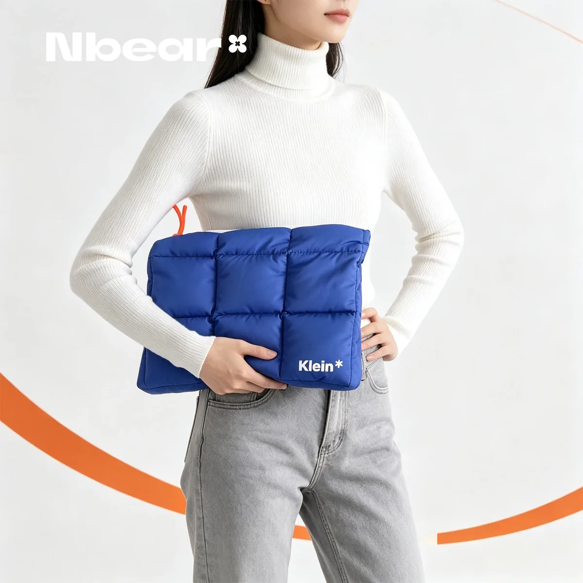 sac d'ordinateur portable en mousse bleu klein mignon original nbear, rangement portable pour 11,14,16 pouces
