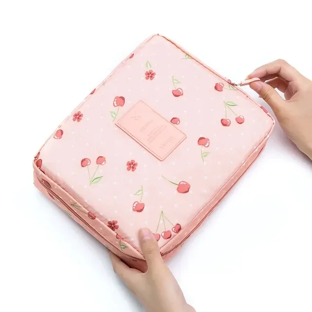 trousse de maquillage de voyage portable pour filles, étanche, multi-compartiments, multifonctionnelle, organisateur de toilette pour femmes