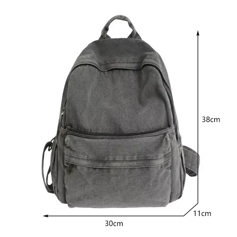 nouveau sac à dos en denim gris femmes loisirs voyage sortie sac à bandoulière femme mode cartables adapté aux garçons et aux filles mochila