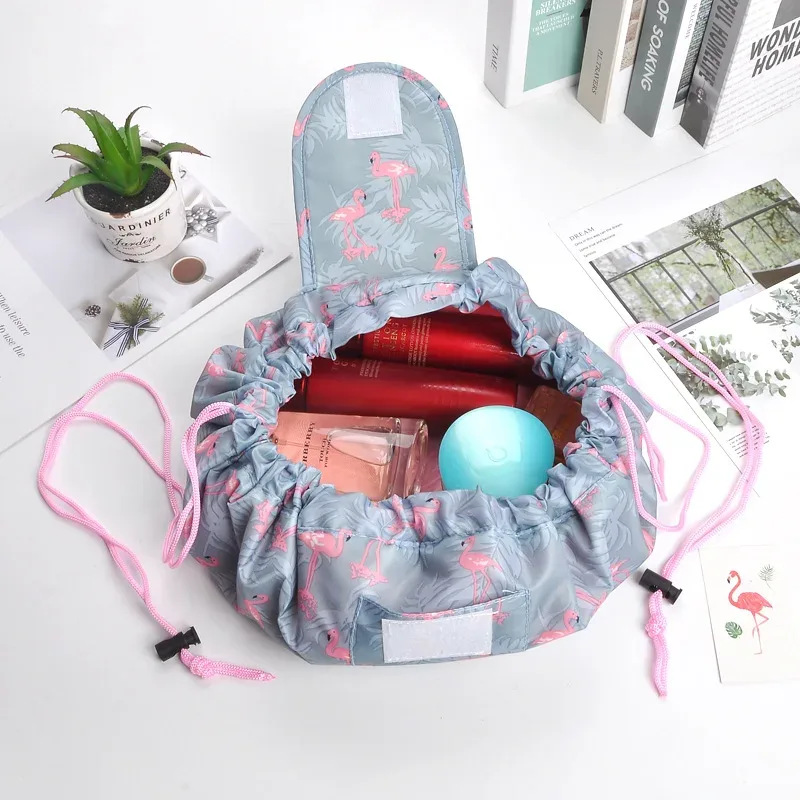 sac de voyage pour le rangement du maquillage, organiseur portable imperméable pour femmes, trousse de toilette, sac cosmétique à cordon pour femmes
