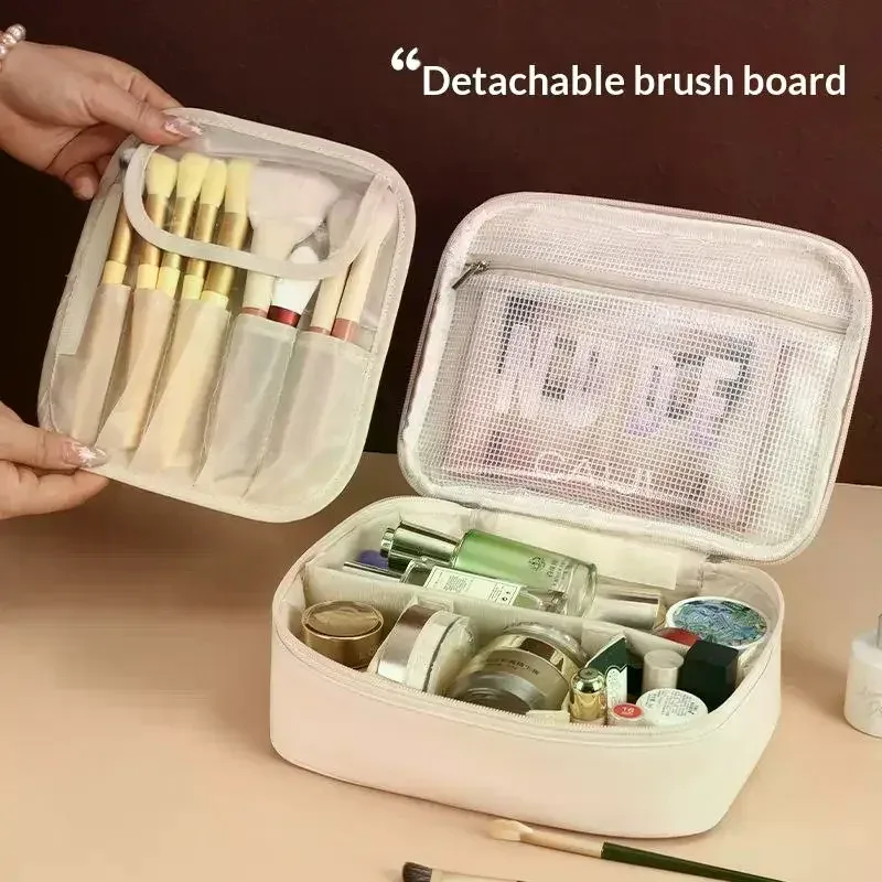 sac à cosmétiques pour femmes, trousse de maquillage à double couche, grande capacité, organiseur de cosmétiques de luxe, essentiels de voyage, sac à cosmétiques pour femmes