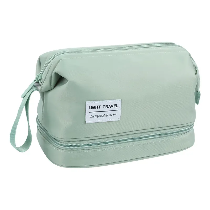 trousse de toilette de grande capacité, à double compartiment, organisateur de maquillage, trousse de voyage, accessoires de voyage portables.