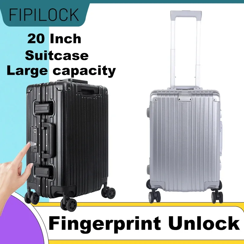 valise fipilock 20 pour voyage avec déverrouillage intelligent par empreinte digitale, antivol et anti-effraction, haute qualité, étanche.