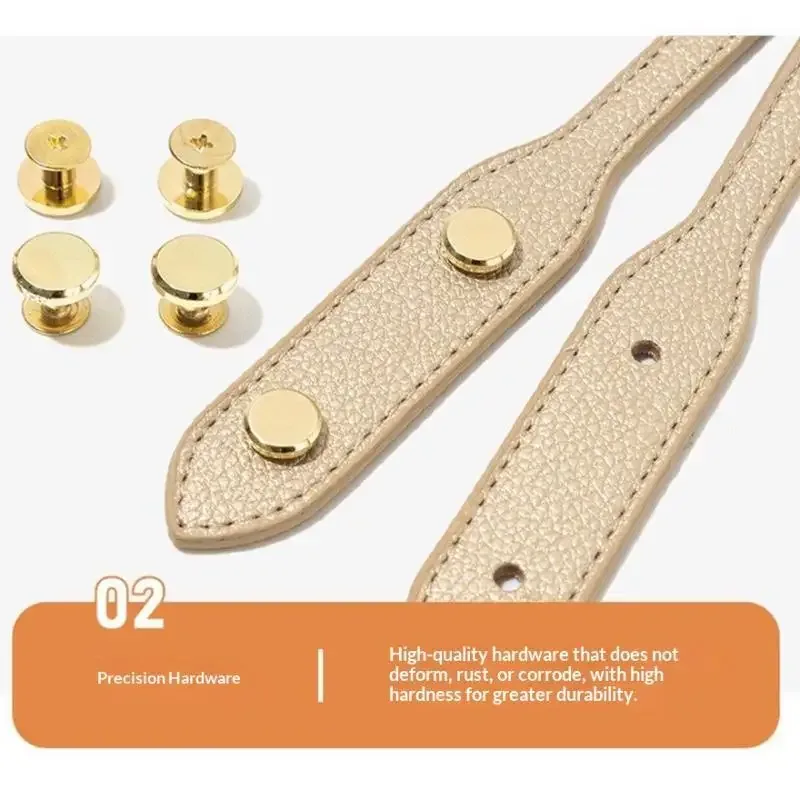 sangles de sac avec rivets, longueur 72cm, sangle de poignée en cuir pu, sangle de sac à bandoulière détachable, accessoires de remplacement pour sac diy, 2 pièces
