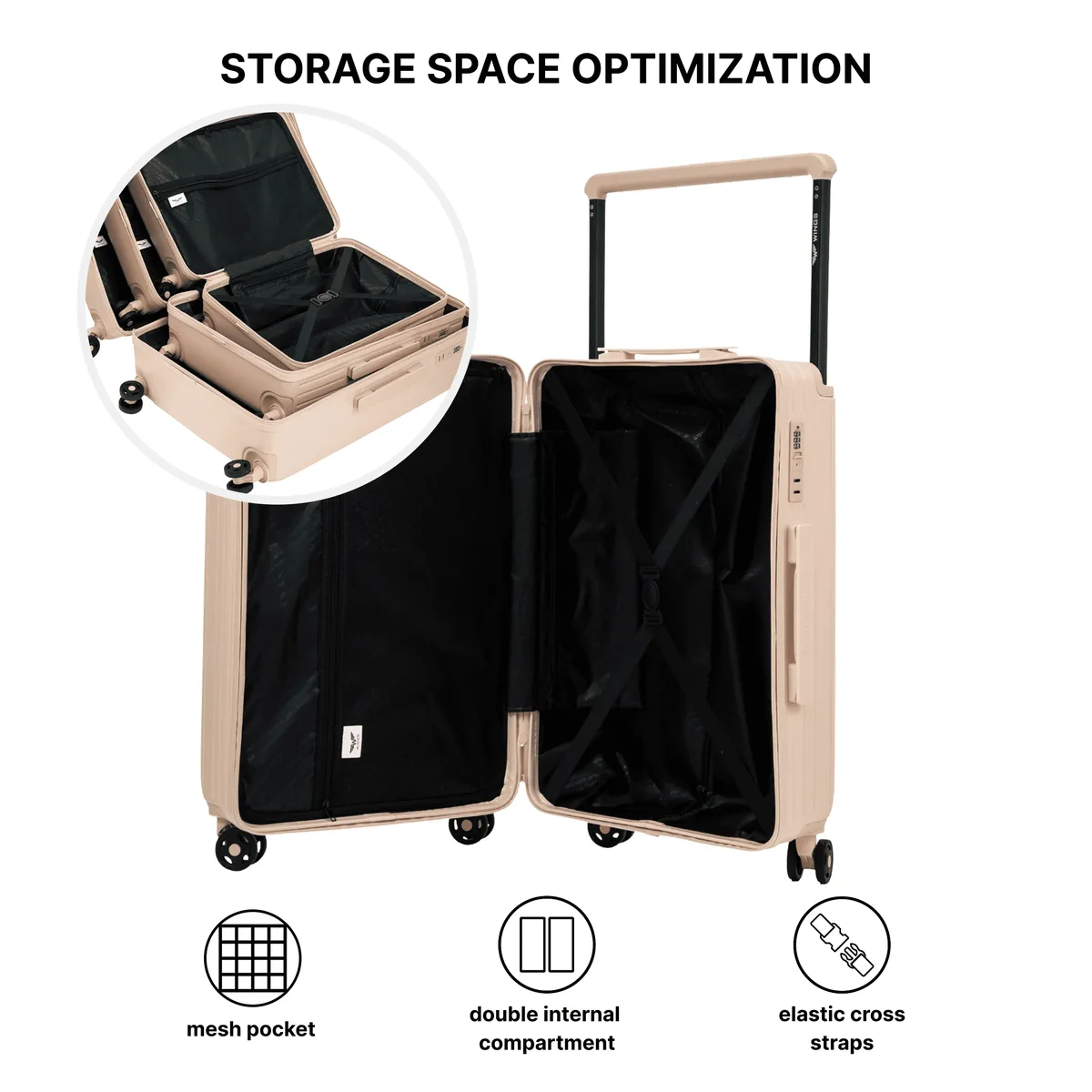 valise xxl grande taille, dimensions environ 75x50x30 cm ou 66x44x26 cm ou cabine 55x40x20 cm / haute qualité, 28 "24" 20 " au choix, en abs + valise cabine, avec serrure à combinaison tsa et roulettes 360° ° roues, hard crug