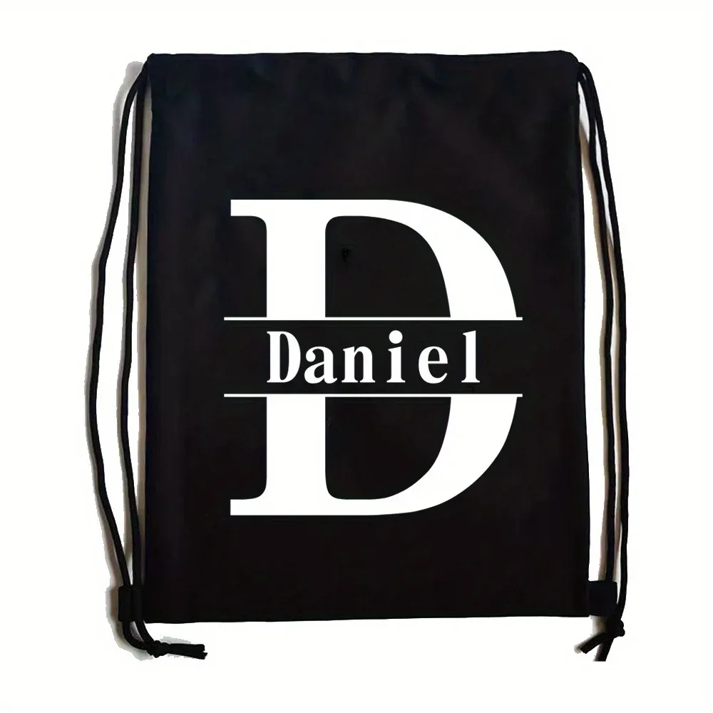 sac à dos à cordon personnalisé avec nom, sac de sport à double épaule, sac personnalisé avec initiales, sac portable pour randonnée et camping en plein air