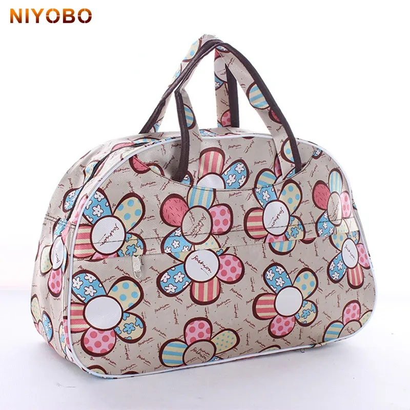 sac voyage sacoche floral beige polyester doux polyvalent femmes hommes sport week end transport vêtements accessoires