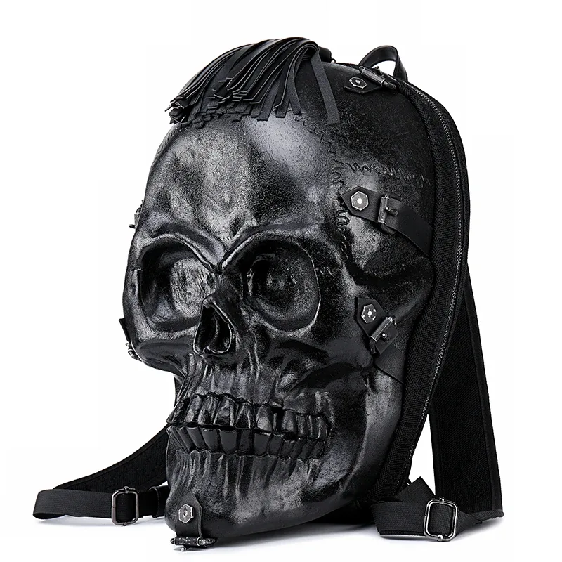 jierotyx – sac à dos personnalisé cool rock pour hommes, sac à bandoulière avec motif de grimace, tête de mort, drôle, achat de paquet