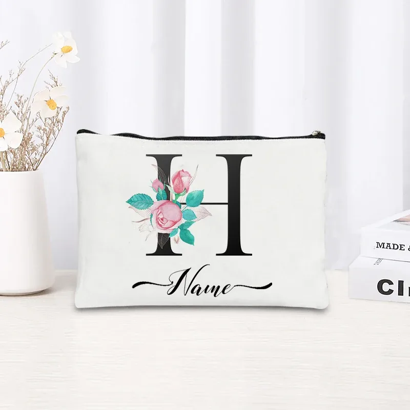 trousse de maquillage personnalisable avec nom, trousse de maquillage de voyage, trousse de maquillage pour mariage, trousse de maquillage individuelle, trousse de maquillage en toile pour fêtes, organiseur de cosmétiques, cadeaux pour femme