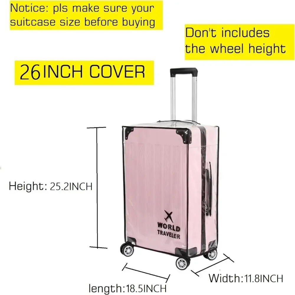 housse de protection transparente en pvc pour bagages, accessoires de voyage, housses de rangement imperméables, housses de valise durables et anti-poussière