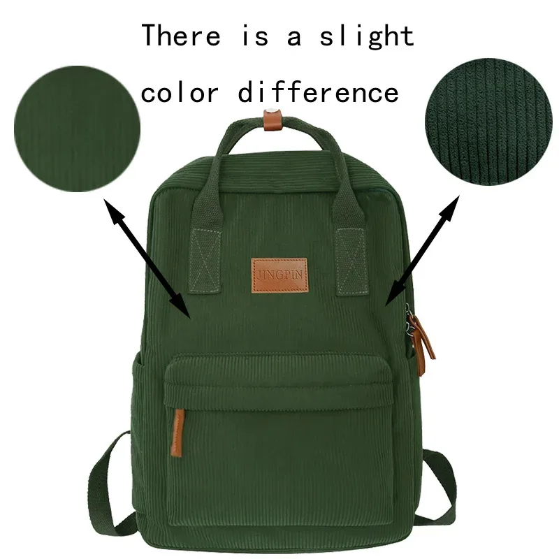 sac à dos élégant en velours côtelé, multicolore, sangle réglable, léger pour un usage quotidien, décontracté, fonctionnel, élégant, simple