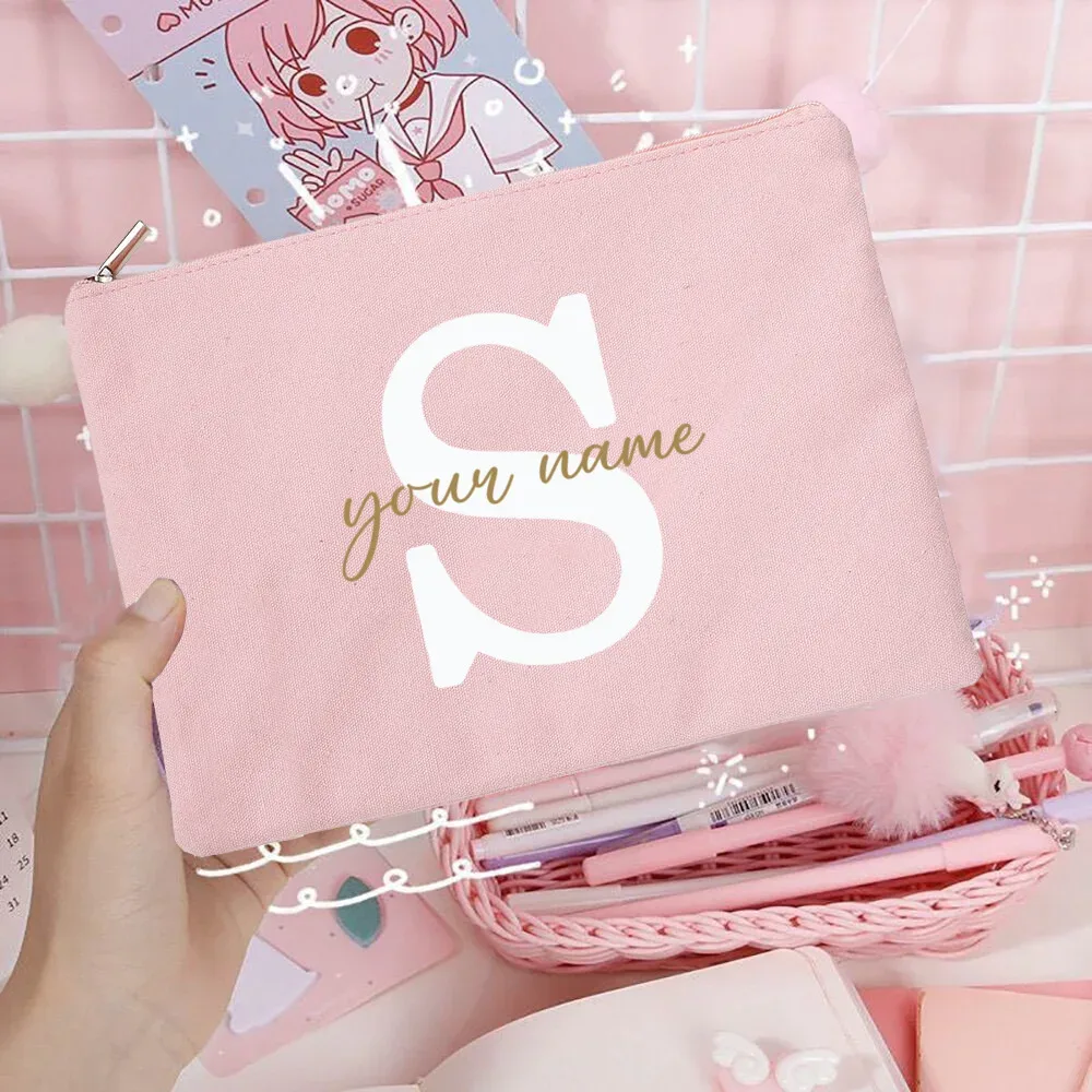 sacs à cosmétiques de demoiselle d'honneur avec nom personnalisé, trousse de maquillage pour filles, pochette de toilette de voyage, cadeaux d'anniversaire de mariage pour elle
