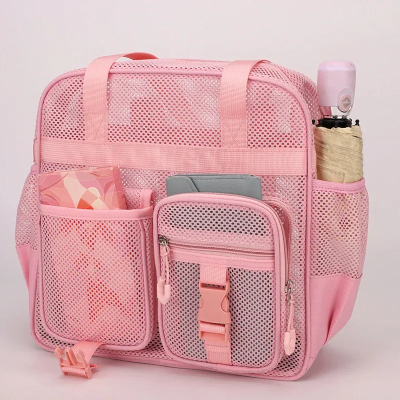 sac de voyage transfrontalier en maille ajourée à bandoulière unique, séchage rapide, respirant, pour la plage, le fitness et les voyages décontractés