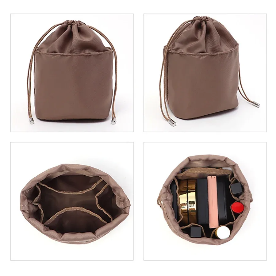 nouvel organisateur de sac pour sac à main lv nano noe, insert de sac intérieur en papier dupont, sacs de rangement, sac de doublure à cordon, support de forme
