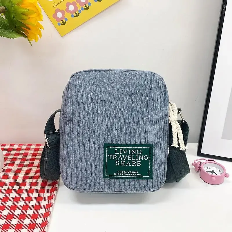 petit sac bandoulière en velours côtelé, sangle réglable, plusieurs options de couleurs, pour un usage quotidien, les voyages et le shopping