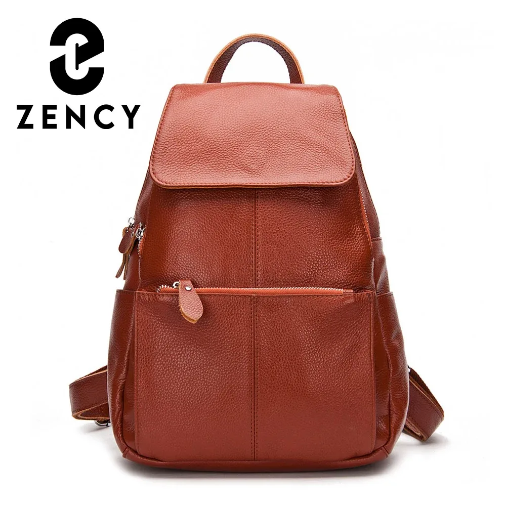 zency – sac à dos en cuir marron pour femmes, sac à dos de voyage de grande capacité de qualité supérieure a ++ pour femmes, pour les navetteuses