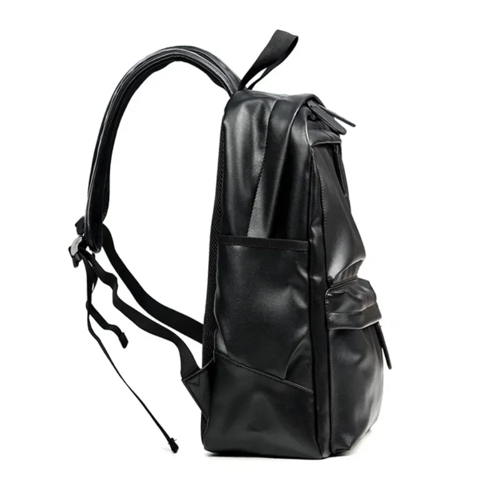 sac à dos pour homme en cuir pu, sac de voyage imperméable à la mode, sac à dos décontracté pour ordinateur portable 14 pouces