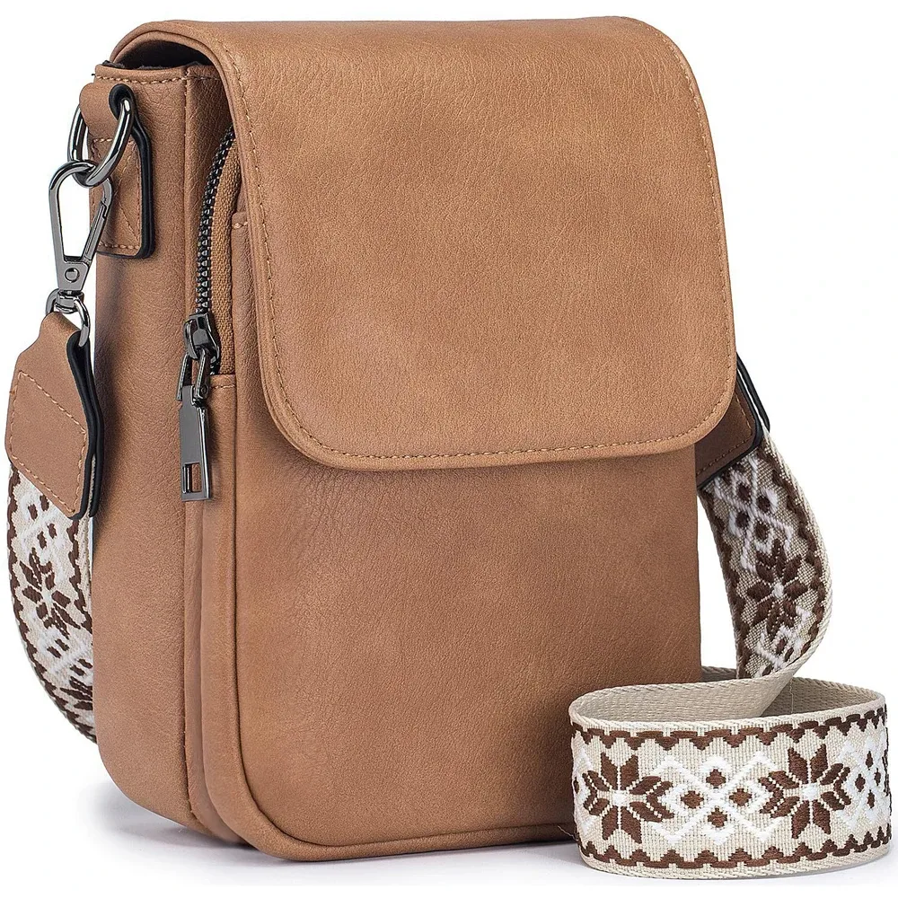sac à bandoulière rétro en cuir pu pour femmes, large bandoulière simple avec couvercle, petit sac carré à la mode, nouvelle collection