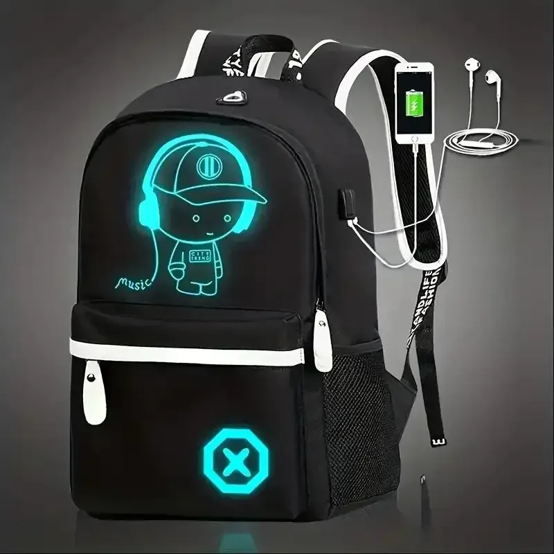 sac à dos étanche pour ordinateur portable shoous, sac à dos usb pour ordinateur portable, sacs d'école pour étudiants, sacs à dos d'extérieur pour procureur, musique décontractée, garçon