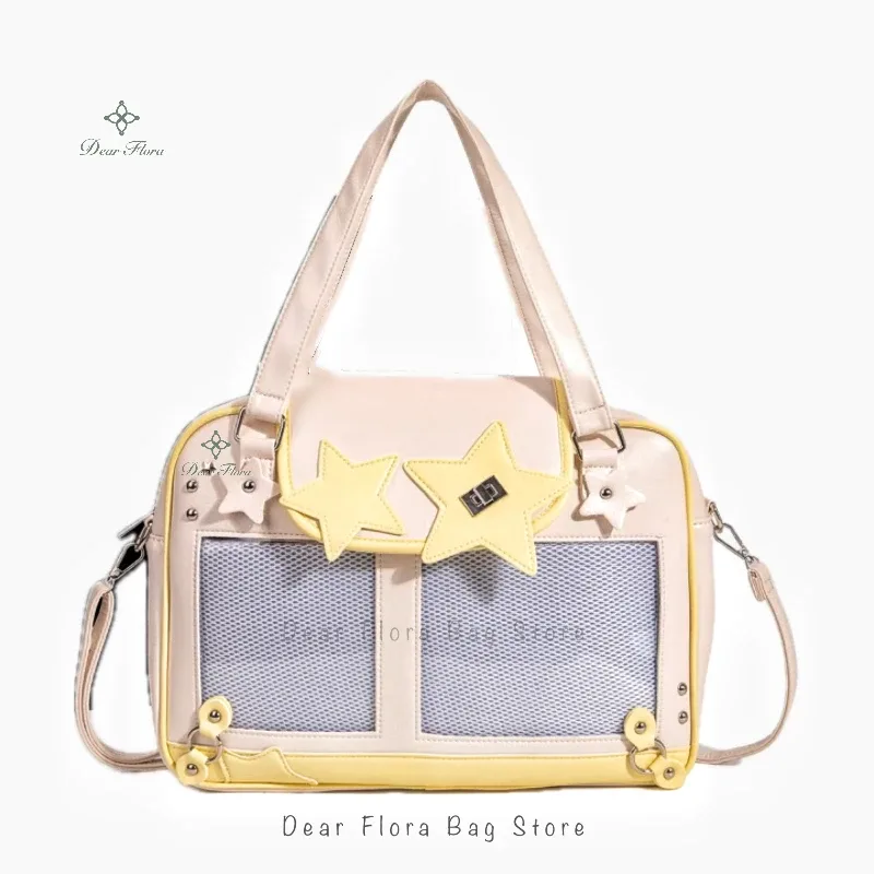 y2k tendance étoile ita sac lolita fille poche transparente femmes bricolage affichage sac à bandoulière mode sac à bandoulière mignon sac à main sac à main