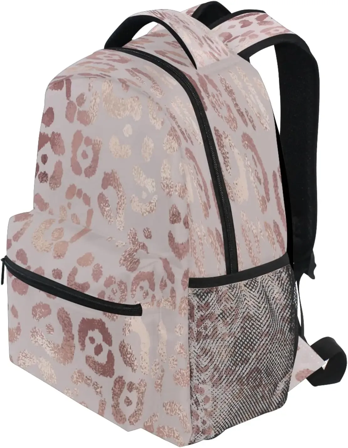 sac à dos imprimé léopard guépard or rose pour filles, sacs d'école, sacs à livres, sac de jour de voyage, taille unique