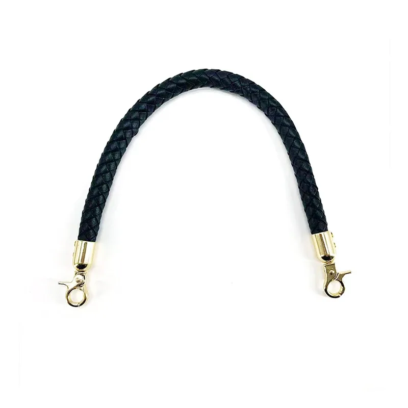 poignées en corde tressée en cuir pu 30/40/60cm, pour sacs à main, sangle de sac à bandoulière, accessoires de sac de bricolage pour sacs, boucle à crochet en alliage métallique