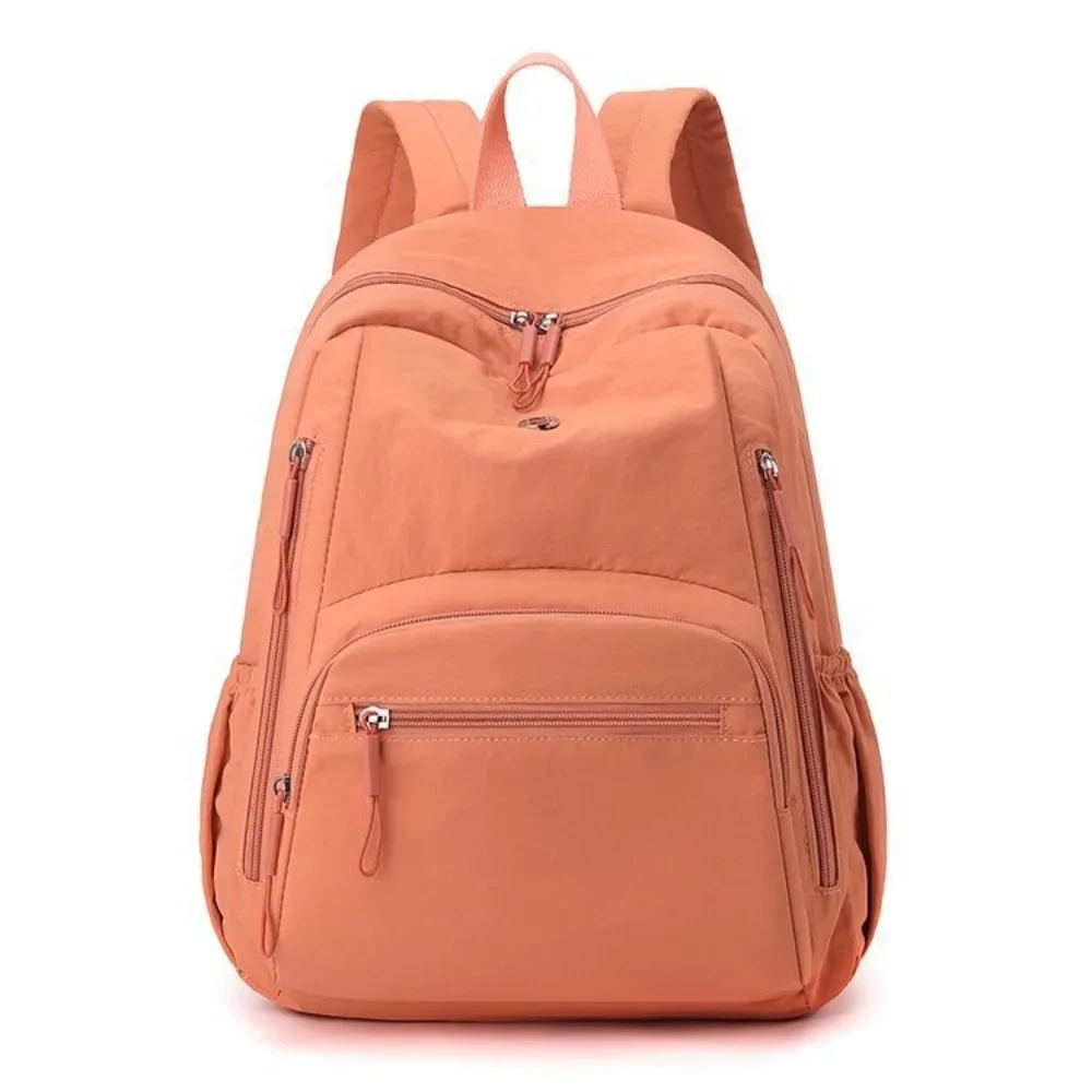 sac à dos décontracté en nylon grande capacité, léger et durable, pour l'école, les voyages, couleur unie, imperméable, pour ordinateur portable, idéal pour la gym