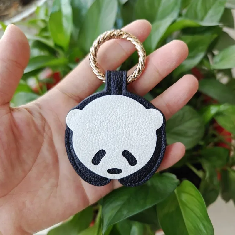 cadenas visage panda cuir anneau doré porte clefs voyage accessoire polyvalent santé sécurité transport