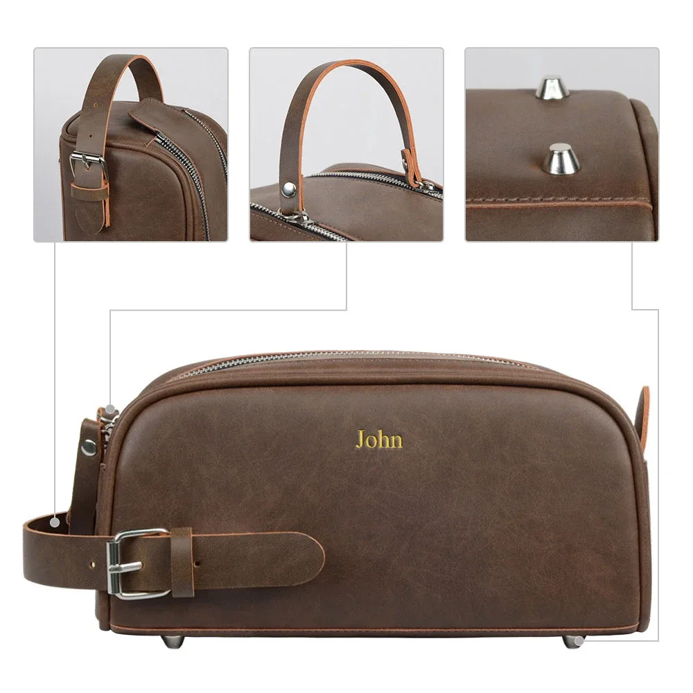 sac de toilette imperméable de grande capacité, style rétro, avec nom personnalisé, sac de maquillage, sac de rangement, indispensable pour les voyages