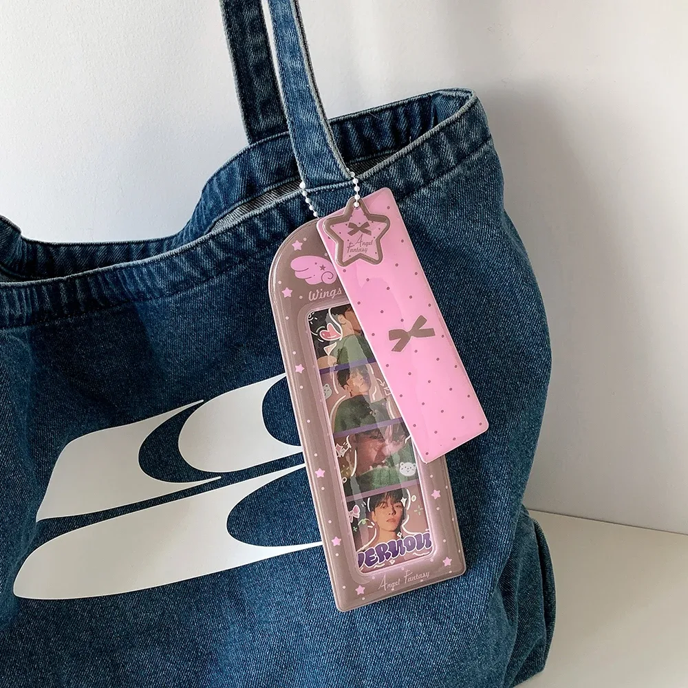 sac bandoulière y2k tendance coréenne avec motif nœud, porte-cartes 2 compartiments, pendentif porte-clés, décoration de sac à dos mignonne pour fille, cadeaux