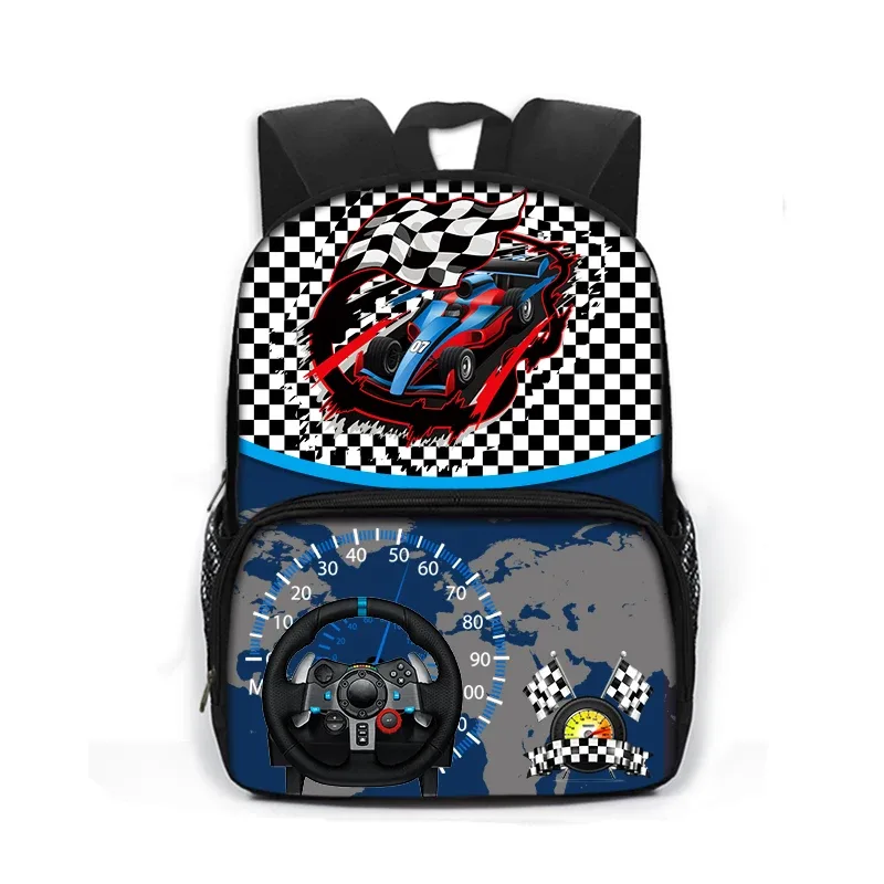 sac à dos imprimé dessin animé de police, voiture, bus, pelle, camion, sac de jour pour enfants, sac de livre pour écoliers de maternelle