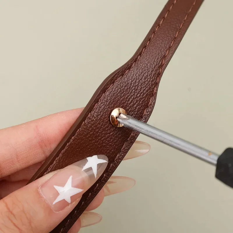 2 sangles de remplacement réglables en pu pour sacs à bandoulière, double couche, avec accessoires à vis, outils de bricolage faits main
