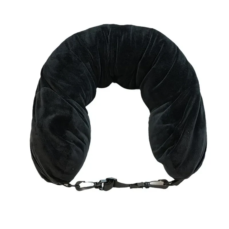 oreiller de voyage pliable, coussin de soutien cervical multifonctionnel, oreiller léger et portable pour les voyages en avion et en voiture.