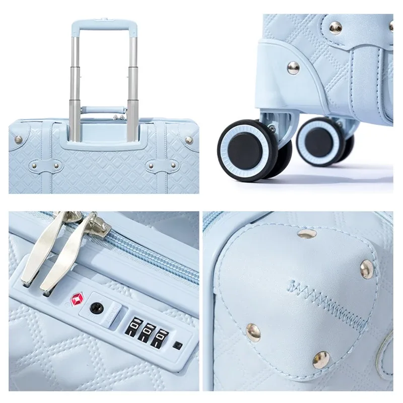 valise de luxe 16 pouces pour les courts voyages en avion - bagage à roulettes 18 pouces pour enfants, idéal pour les petites filles en voyage en avion