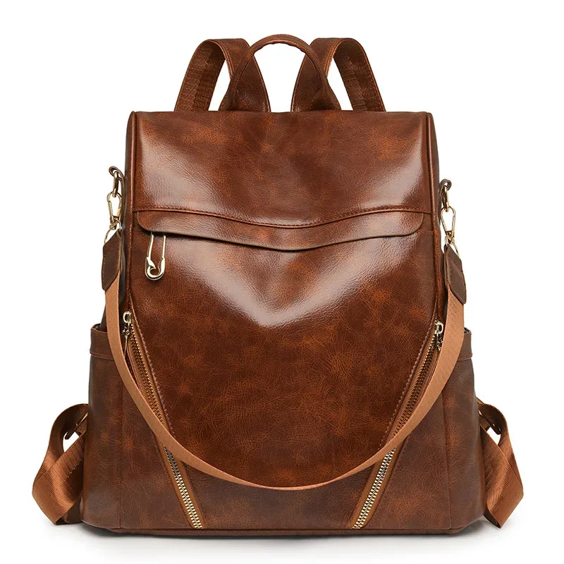 femmes sac à dos sac à main en cuir pu antivol sac à bandoulière décontracté mode dames sacoche sacs