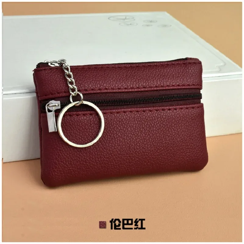 mini portefeuille en cuir pu, porte-monnaie, sac à clés, porte-clés de mode, sac de rangement pour cartes de poche, fermeture éclair multifonctionnelle, poudres à monnaie