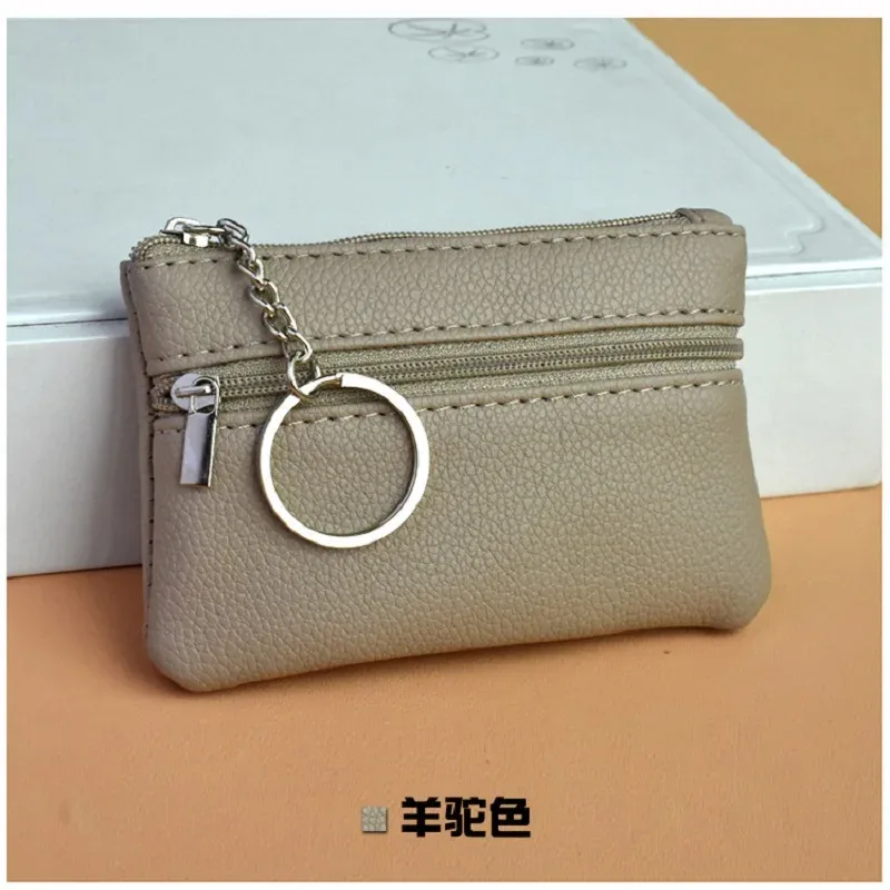 mini portefeuille en cuir pu, porte-monnaie, sac à clés, porte-clés de mode, sac de rangement pour cartes de poche, fermeture éclair multifonctionnelle, poudres à monnaie