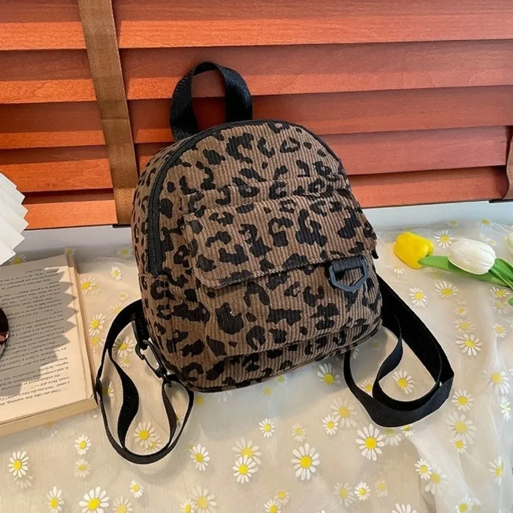 sac à bandoulière décontracté de grande capacité, imprimé léopard, mini sac à dos résistant à l'usure, sac carré léger