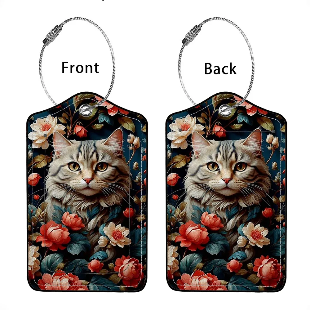 offre spéciale animaux mignons en cuir étiquette de bagage d'affaires étiquette d'adresse de valise étiquette de valise d'embarquement étiquette nom id adresse clip