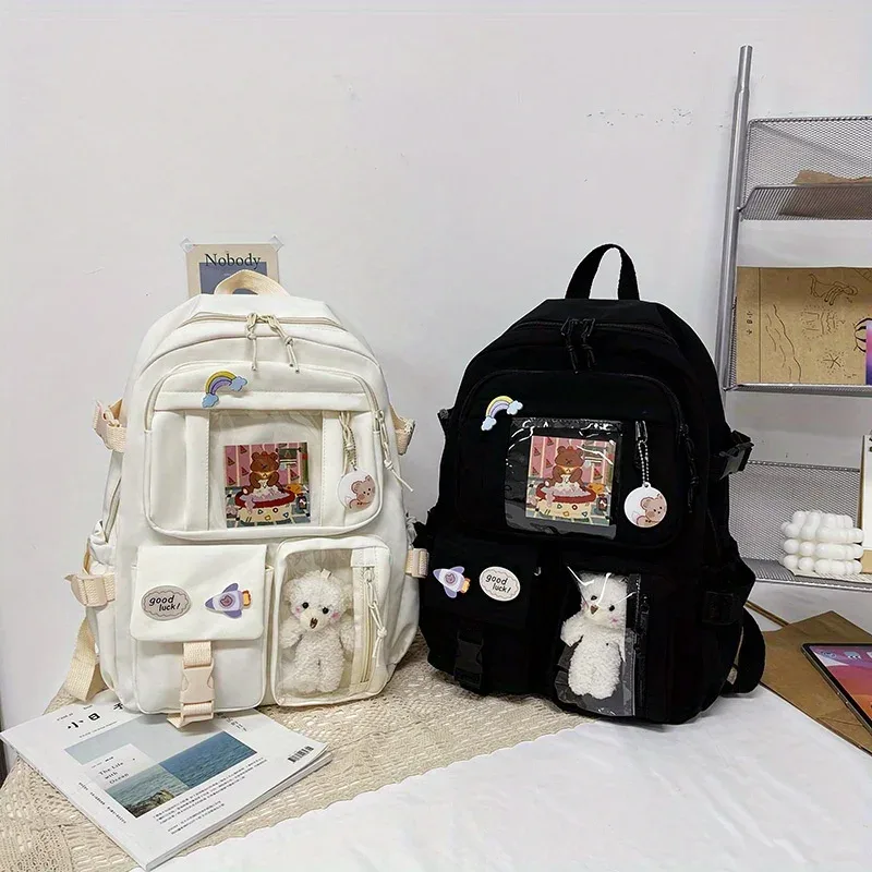 sac à dos d'école de grande capacité pour adolescentes, 1 pièce, sac à livres polyvalent et décontracté, sac de lycée